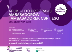 Otwarty program studencki z obszaru ESG – ruszył nabór do 19. edycji Ligi Odpowiedzialnego Biznesu