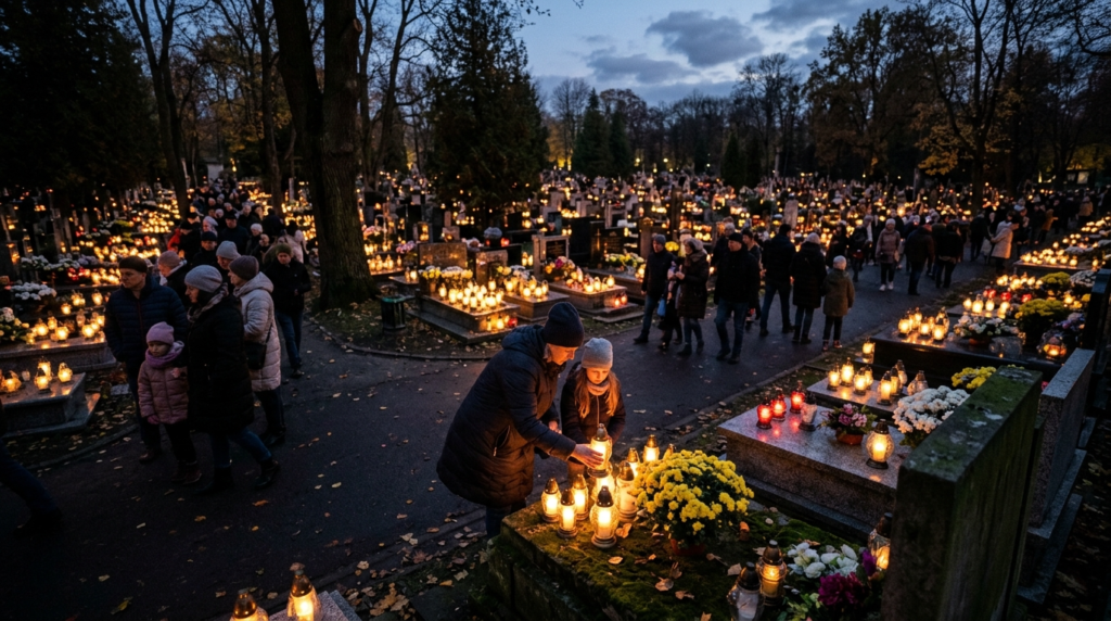 Dzień Zaduszny w Polsce: płonące znicze na cmentarzu. Wolne w poniedziałek dla pracowników i studentów. Praca, studia i kariera w dni świąteczne.